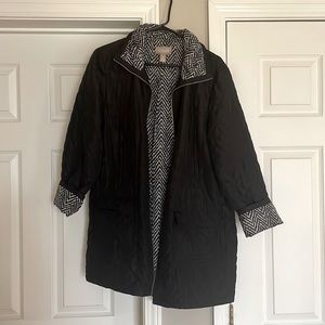 Chico’s Lightweight Zip Up Jacket Size 3 Black Quilted